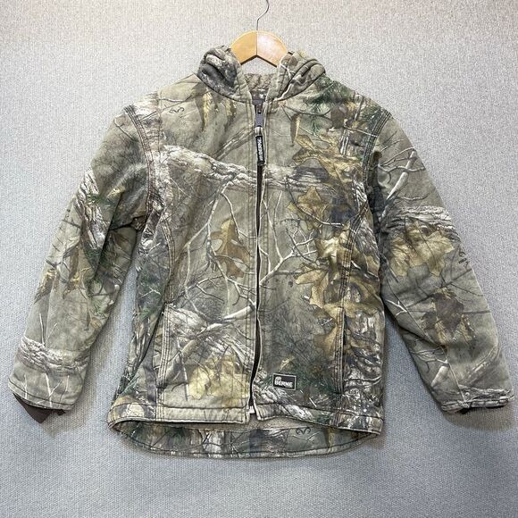 Berne Realtree Camo Canvas Chore Hunting Jacket Sherpa Lined Youth Medium - Picture 11 of 12
